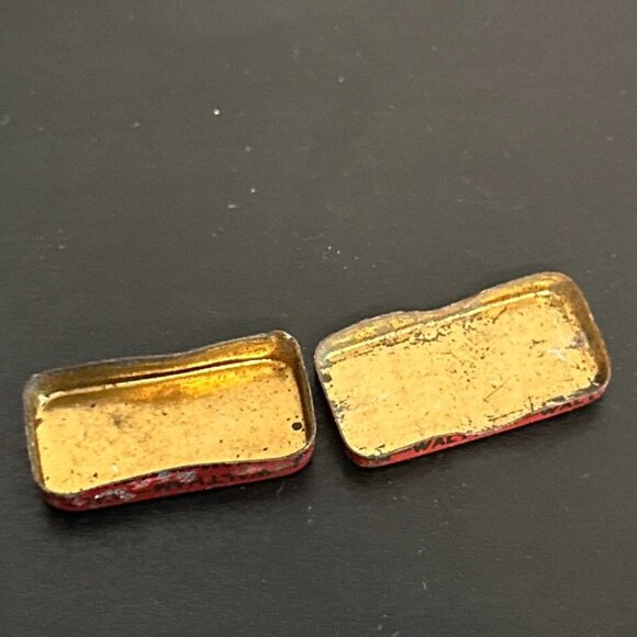 Vtg Antique Waltham Red Mini Parts Tin Metal Watch Made in USA - Picture 2 of 4